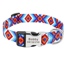 Load image into Gallery viewer, Fashion Custom Dog Collar Nylon Print Personalized Pet Collar Puppy Dog ID Collars Free Engraved ID for Small Medium Large Dogs