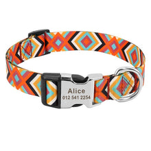 Load image into Gallery viewer, Fashion Custom Dog Collar Nylon Print Personalized Pet Collar Puppy Dog ID Collars Free Engraved ID for Small Medium Large Dogs