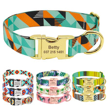 Load image into Gallery viewer, Fashion Custom Dog Collar Nylon Print Personalized Pet Collar Puppy Dog ID Collars Free Engraved ID for Small Medium Large Dogs