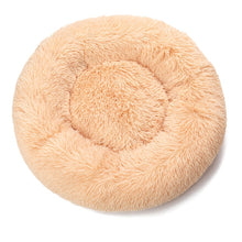 Load image into Gallery viewer, Pure color round plush dog bed cat litter soft and fluffy winter thick warm pad pet bedding supplies medium and large dogs