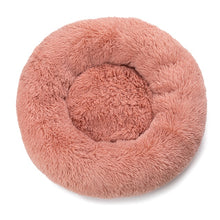 Load image into Gallery viewer, Pure color round plush dog bed cat litter soft and fluffy winter thick warm pad pet bedding supplies medium and large dogs