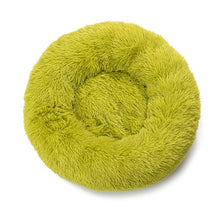 Load image into Gallery viewer, Pure color round plush dog bed cat litter soft and fluffy winter thick warm pad pet bedding supplies medium and large dogs