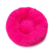 Load image into Gallery viewer, Pure color round plush dog bed cat litter soft and fluffy winter thick warm pad pet bedding supplies medium and large dogs