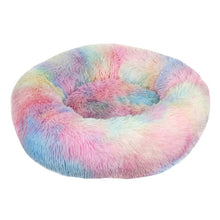 Load image into Gallery viewer, Pure color round plush dog bed cat litter soft and fluffy winter thick warm pad pet bedding supplies medium and large dogs