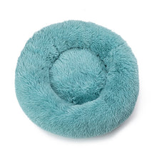 Load image into Gallery viewer, Pure color round plush dog bed cat litter soft and fluffy winter thick warm pad pet bedding supplies medium and large dogs