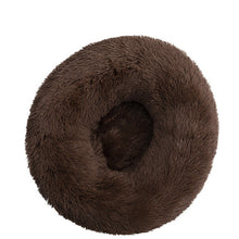 Load image into Gallery viewer, Pure color round plush dog bed cat litter soft and fluffy winter thick warm pad pet bedding supplies medium and large dogs