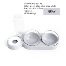 Load image into Gallery viewer, Double Pet Bowls Dog Food Water Feeder PP Pet Drinking Dish Feeder Cat Puppy Feeding Supplies Small Dog Accessories