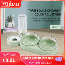 Load image into Gallery viewer, Double Pet Bowls Dog Food Water Feeder PP Pet Drinking Dish Feeder Cat Puppy Feeding Supplies Small Dog Accessories