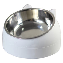 Load image into Gallery viewer, Cat Dog Bowl 15 Degrees Raised Stainless Steel Non Slip Puppy Base Cat Food Drinking Water Feeder Tilt Safeguard Neck Pet Bowl