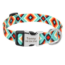Load image into Gallery viewer, Fashion Custom Dog Collar Nylon Print Personalized Pet Collar Puppy Dog ID Collars Free Engraved ID for Small Medium Large Dogs

