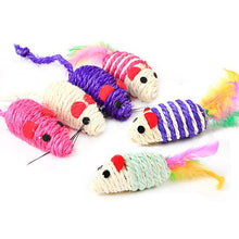 Load image into Gallery viewer, 1pc Cat Toy Stick Feather Wand With Bell Mouse Cage Toys Plastic Artificial Colorful Cat Teaser Toy Pet Supplies Random Color
