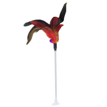 Load image into Gallery viewer, 1pc Cat Toy Stick Feather Wand With Bell Mouse Cage Toys Plastic Artificial Colorful Cat Teaser Toy Pet Supplies Random Color
