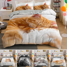 Load image into Gallery viewer, Lovely Pet Cat Bedding Set Animal Printed  Covers Single Double King Queen Size Duvet Cover Sets  Linen clothes

