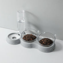 Load image into Gallery viewer, Pet Cat Bowl Automatic Feeder 3-in-1 Dog Cat Food Bowl With Water Fountain Double Bowl Drinking Raised Stand Dish Bowls For Cats
