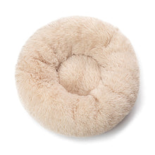 Load image into Gallery viewer, Pure color round plush dog bed cat litter soft and fluffy winter thick warm pad pet bedding supplies medium and large dogs
