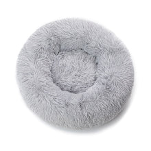 Load image into Gallery viewer, Pure color round plush dog bed cat litter soft and fluffy winter thick warm pad pet bedding supplies medium and large dogs
