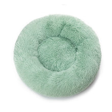 Load image into Gallery viewer, Pure color round plush dog bed cat litter soft and fluffy winter thick warm pad pet bedding supplies medium and large dogs
