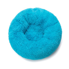 Load image into Gallery viewer, Pure color round plush dog bed cat litter soft and fluffy winter thick warm pad pet bedding supplies medium and large dogs
