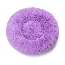 Load image into Gallery viewer, Pure color round plush dog bed cat litter soft and fluffy winter thick warm pad pet bedding supplies medium and large dogs
