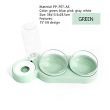 Load image into Gallery viewer, Double Pet Bowls Dog Food Water Feeder PP Pet Drinking Dish Feeder Cat Puppy Feeding Supplies Small Dog Accessories
