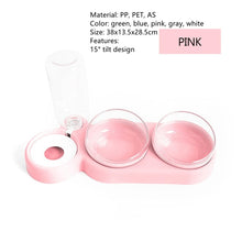 Load image into Gallery viewer, Double Pet Bowls Dog Food Water Feeder PP Pet Drinking Dish Feeder Cat Puppy Feeding Supplies Small Dog Accessories
