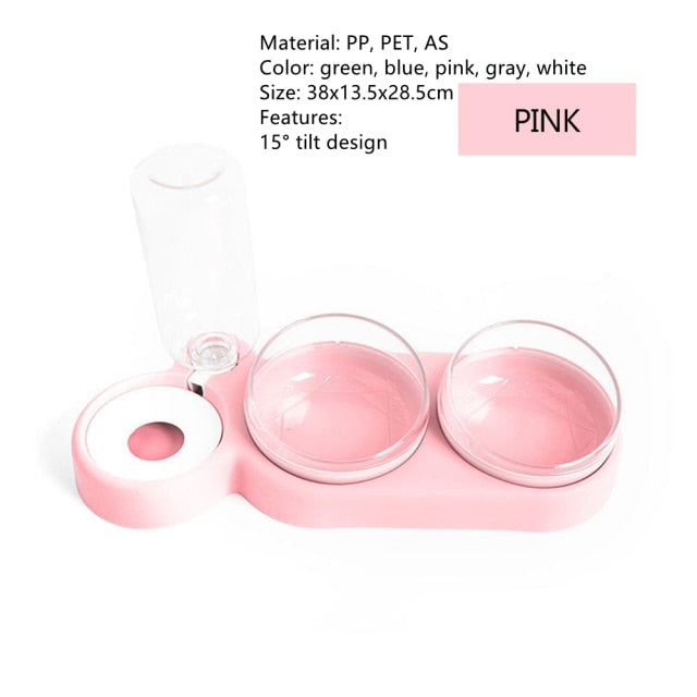 Double Pet Bowls Dog Food Water Feeder PP Pet Drinking Dish Feeder Cat Puppy Feeding Supplies Small Dog Accessories