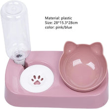 Load image into Gallery viewer, Double Pet Bowls Dog Food Water Feeder PP Pet Drinking Dish Feeder Cat Puppy Feeding Supplies Small Dog Accessories
