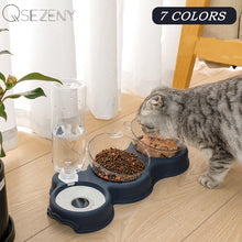 Load image into Gallery viewer, Pet Cat Bowl Automatic Feeder 3-in-1 Dog Cat Food Bowl With Water Fountain Double Bowl Drinking Raised Stand Dish Bowls For Cats

